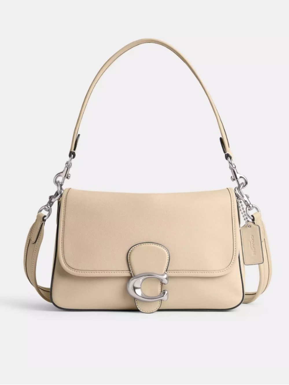 Coach - Soft Tabby Shoulder Bag in Silver/Ivory - Picture 7 of 12